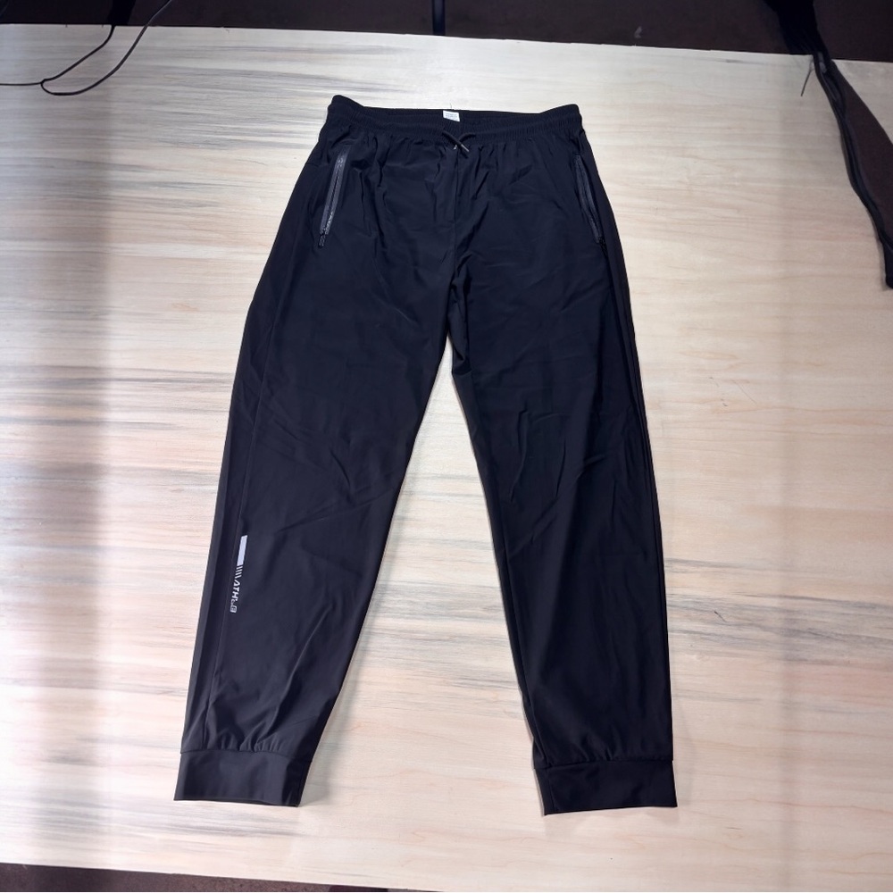 Black Zippered Athletic Joggers